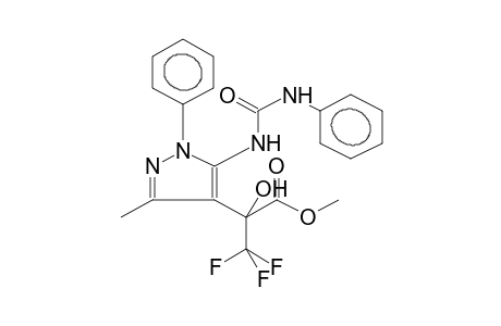 1-PHENYL-3-(1-PHENYL-3-METHYL-4-(1-HYDROXY-1-METHOXYCARBONYL-2,2,2-TRIFLUOROETHYL)PYRAZOL-5-YL)UREA