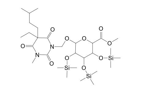 Hydroxypentobarbital glucuronide 1,3-dimethyl deriv me ester TMS