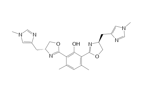 2,6-bis{4',5'-dihydro-4'-[(1"-methyl-1H-imidazol-4"-yl)methyl]oxazol-2'-yl}-3,5-dimethylphenol