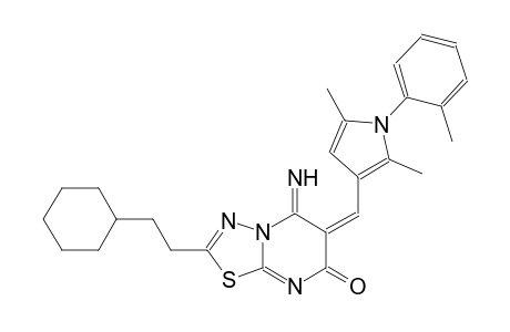 (6E)-2-(2-cyclohexylethyl)-6-{[2,5-dimethyl-1-(2-methylphenyl)-1H-pyrrol-3-yl]methylene}-5-imino-5,6-dihydro-7H-[1,3,4]thiadiazolo[3,2-a]pyrimidin-7-one