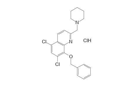 8-(BENZYLOXY)-5,7-DICHLORO-2-(PIPERIDINOMETHYL)QUINOLINE, MONOHYDROCHLORIDE