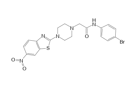 N-(4-bromophenyl)-2-[4-(6-nitro-1,3-benzothiazol-2-yl)-1-piperazinyl]acetamide