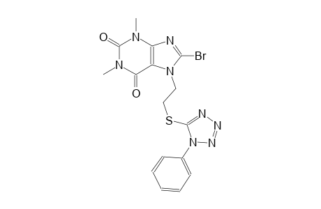 8-bromo-1,3-dimethyl-7-{2-[(1-phenyl-1H-tetraazol-5-yl)sulfanyl]ethyl}-3,7-dihydro-1H-purine-2,6-dione