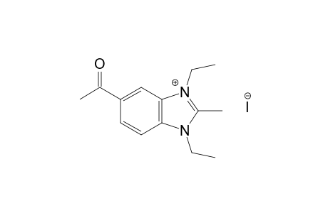 5-acetyl-1,3-diethyl-2-methylbenzimidazolium iodide