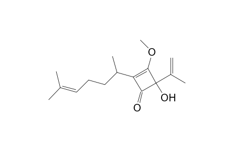 (+-)-2-(1,5-Dimethyl-4-hexenyl)-4-hydroxy-3-methoxy-4-(1-methyl-ethenyl)-2-cyclobuten-1-one