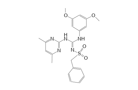 N-{(E)-(3,5-dimethoxyanilino)[(4,6-dimethyl-2-pyrimidinyl)amino]methylidene}(phenyl)methanesulfonamide