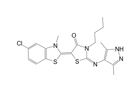 (2E,5Z)-3-butyl-5-(5-chloro-3-methyl-1,3-benzothiazol-2(3H)-ylidene)-2-[(3,5-dimethyl-1H-pyrazol-4-yl)imino]-1,3-thiazolidin-4-one