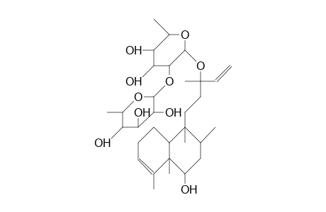(6S,13S)-Cleroda-3,14-diene-6,13-diol 13-O-B-L-fucopyranosyl(1->2)-A-L-rhamnopyranoside