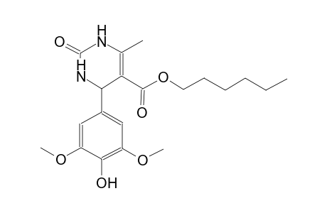 5-pyrimidinecarboxylic acid, 1,2,3,4-tetrahydro-4-(4-hydroxy-3,5-dimethoxyphenyl)-6-methyl-2-oxo-, hexyl ester