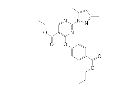ethyl 2-(3,5-dimethyl-1H-pyrazol-1-yl)-4-[4-(propoxycarbonyl)phenoxy]-5-pyrimidinecarboxylate