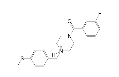 1-(3-fluorobenzoyl)-4-[4-(methylsulfanyl)benzyl]piperazin-4-ium