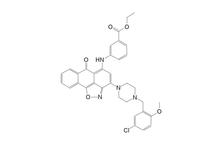 benzoic acid, 3-[[3-[4-[(5-chloro-2-methoxyphenyl)methyl]-1-piperazinyl]-6-oxo-6H-anthra[1,9-cd]isoxazol-5-yl]amino]-, ethyl ester