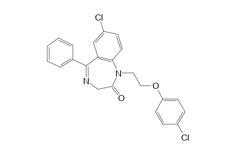 7-CHLORO-1-[2-(p-CHLOROPHENOXY)ETHYL]-1,3-DIHYDRO-5-PHENYL-2H-1,4-BENZODIAZEPIN-2-ONE