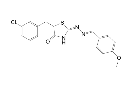 benzaldehyde, 4-methoxy-, [(2E)-5-[(3-chlorophenyl)methyl]-4-oxothiazolidinylidene]hydrazone