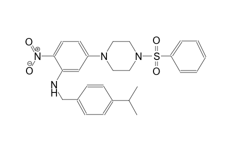 benzenemethanamine, 4-(1-methylethyl)-N-[2-nitro-5-[4-(phenylsulfonyl)-1-piperazinyl]phenyl]-