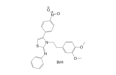 N-((2Z)-3-[2-(3,4-dimethoxyphenyl)ethyl]-4-(4-nitrophenyl)-1,3-thiazol-2(3H)-ylidene)aniline hydrobromide