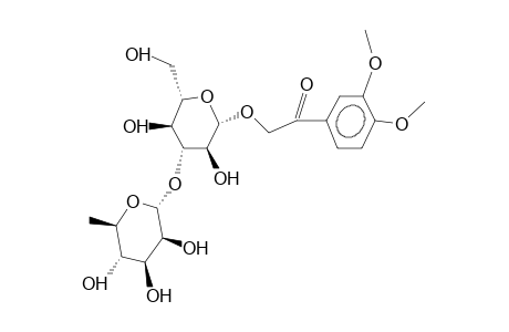 beta-OXO-beta-(3,4-DIMETHOXYPHENYL)-ETHYL-O-alpha-L-RHAMNOPYRANOSYL-(1-3)-beta-D-GLUCOPYRANOSIDE