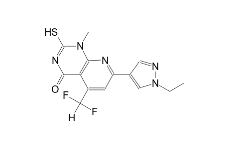 pyrido[2,3-d]pyrimidin-4(1H)-one, 5-(difluoromethyl)-7-(1-ethyl-1H-pyrazol-4-yl)-2-mercapto-1-methyl-