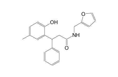 N-(2-furylmethyl)-3-(2-hydroxy-5-methylphenyl)-3-phenylpropanamide