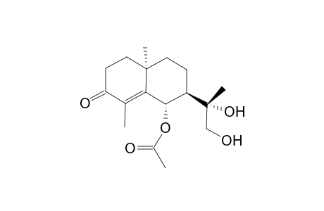 2,6..alpha.-Dimethyl-10..alpha.-acetoxy-9-(1,2.alpha.-dihydroxy-2-.beta.-methylethyl)bicyclo[4.4.0]dec-1-en-3-one