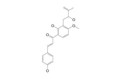 XANTHOANGELOL_D;2',4-DIHYDROXY-4'-METHOXY-3'-(2-HYDROXY-3-METHYL-3-BUTENYL)-CHALCONE