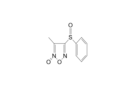 3-methyl-2-oxido-4-phenylsulfinyl-furazan-2-ium