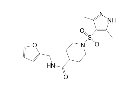 1-[(3,5-dimethyl-1H-pyrazol-4-yl)sulfonyl]-N-(2-furylmethyl)-4-piperidinecarboxamide