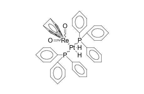 [(/.eta.-5/-Cyclopentadienyl) rhenium dicarbonyl]-[bis(triphenyl-phosphino) platinum] dihydride