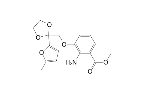 Benzoic acid, 2-amino-3-[[2-(5-methyl-2-furanyl)-1,3-dioxolan-2-yl]methoxy]-, methyl ester