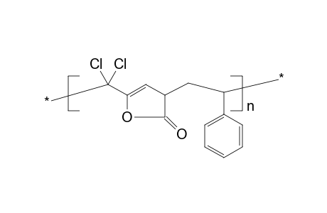 Copolymer from 5,5-dichloro-4-hydroxy-2,4-pentadienoic acid lactone (dichloroprotoanemonin) with styrene