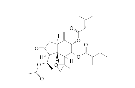 SONGARICALARIN_E;(1-S,3A-R,5-S,6-R,7-S,7A-R)-1-(1-ALPHA-ACETOXYETHYL)-OCTAHYDRO-6-[(2-METHYLBUTANOYL)-OXY]-4-METHYLIDENE-7-[(2-S)-2-METH