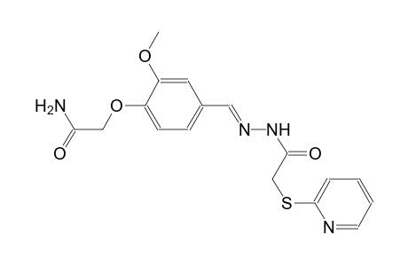 2-[2-methoxy-4-((E)-{[(2-pyridinylsulfanyl)acetyl]hydrazono}methyl)phenoxy]acetamide