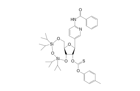 2-(N-Benzoylamino)-5-[3',5'-(1,1,3,3-tetraisopropyldisiloxane-1,3-diyl)-2'-O-[(p-tolyloxy)thiocarbonyl]-.beta.,D-ribofuranosyl]pyridine