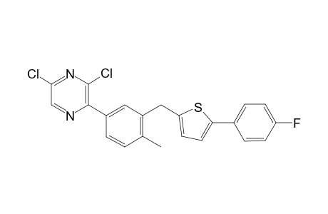 3,5-dichloro-2-(3-((5-(4-fluorophenyl)thiophen-2-yl)methyl)-4-methylphenyl)pyrazine