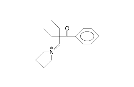 1-(2-Benzoyl-2-ethyl-butylidene)-pyrrolidinium cation