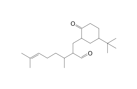 2-[(5-tert-butyl-2-keto-cyclohexyl)methyl]-3,7-dimethyl-oct-6-enal