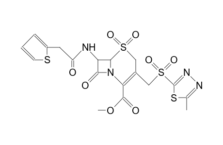 7b-(Thiophene-2-acetamido)-3-([(5-me-1,3,4-thiadiazol-2-yl)thio]me)-3-cephem-4-cooh me ester S-1,S-2 disulfone