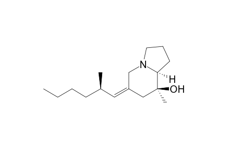 6-(2'-Methylhexylidene)-8-methyl-8-hydroxy-indolizidine