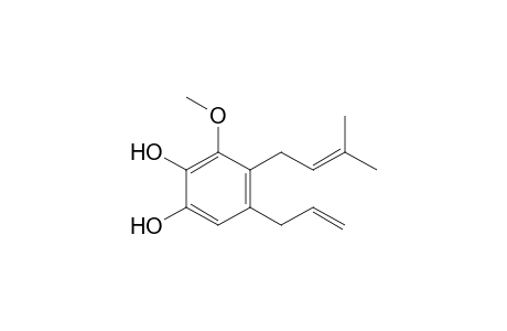 5-Allyl-3-methoxy-4-(3-methylbut-2-enyl)benzene-1,2-diol
