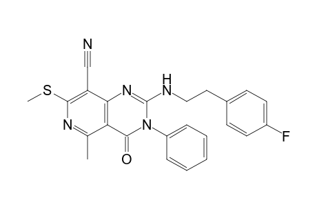8-Cyano-2-(4-fluorophenethylamino)-5-methyl-7-(methylthio)-3-phenyl-pyrido[4,3-d]pyrimidin-4(3H)-one