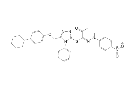 5-[(4-cyclohexylphenoxy)methyl]-4-phenyl-4H-1,2,4-triazol-3-yl (1E)-N-(4-nitrophenyl)-2-oxopropanehydrazonothioate