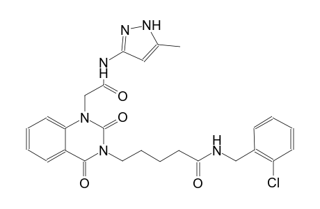 N-(2-chlorobenzyl)-5-(1-{2-[(5-methyl-1H-pyrazol-3-yl)amino]-2-oxoethyl}-2,4-dioxo-1,4-dihydro-3(2H)-quinazolinyl)pentanamide