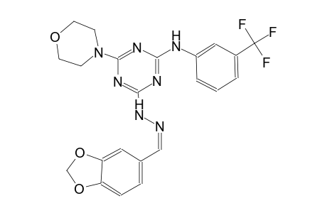 1,3-benzodioxole-5-carbaldehyde {4-(4-morpholinyl)-6-[3-(trifluoromethyl)anilino]-1,3,5-triazin-2-yl}hydrazone