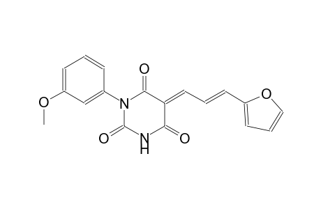 2,4,6(1H,3H,5H)-pyrimidinetrione, 5-[(2E)-3-(2-furanyl)-2-propenylidene]-1-(3-methoxyphenyl)-, (5E)-