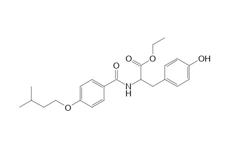 Benzenepropanoic acid, 4-hydroxy-.alpha.-[[4-(3-methylbutoxy)benzoyl]amino]-, ethyl ester