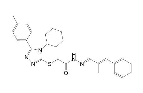 2-{[4-cyclohexyl-5-(4-methylphenyl)-4H-1,2,4-triazol-3-yl]sulfanyl}-N'-[(E,2E)-2-methyl-3-phenyl-2-propenylidene]acetohydrazide