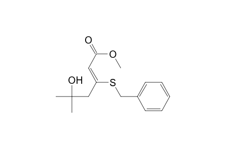 Methyl 5-hydroxy-5-methyl-3-(benzylthio)hex-2-enoate