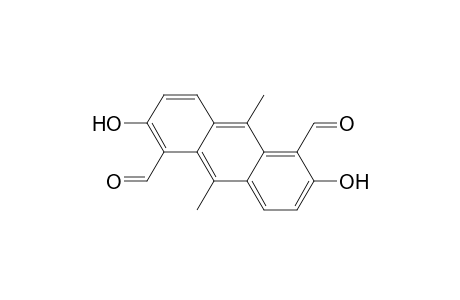1,5-Anthracenedicarboxaldehyde, 2,6-dihydroxy-9,10-dimethyl-