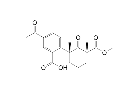 Methyl 3 - (4'-acetyl-2'-carboxy-phenyl)- 1.beta.,3.beta. - dimethyl - 2 - oxo - cyclohexane - carboxylate (in lactol form)