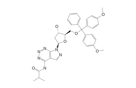 7-[2-DEOXY-5-O-(4,4'-DIMETHOXYTRIPHENYL)-METHYL-BETA-D-ERYTHRO-PENTOFURANOSYL]-4-ISOBUTYRYLAMINO-7H-PYRAZOLO-[3,4-D]-[1,2,3]-TRIAZINE